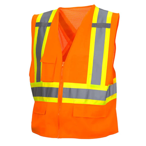  Custom Pyramex RCZ24 Type R Class 2 High-Vis Two-Tone X-Back Safety Vest, Orange - (7 Sizes Available)
