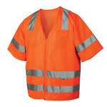 Custom Safety USA Custom ANSI Class 3 Type R RVZ31 High-Vis Mesh Safety Vest - Reflective, Zipper Front, 6 Pockets, Orange - (7 Sizes Available) ET18755