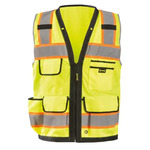 Custom Safety USA Custom ANSI Class 2 Heavy-Duty Hi-Vis Surveyor Safety Vest - Reflective, 8 Pockets, Yellow - (8 Sizes Available) ET18756