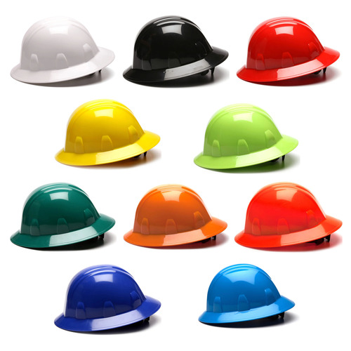  Custom Pyramex SL Series Full Brim Hard Hat - 4 pt Ratchet Suspension - (10 Colors Available)