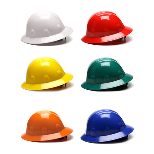  Custom Pyramex SL Series Full Brim Hard Hat - 6 pt Ratchet Suspension - (6 Colors Available)