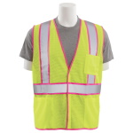 ERB S730 Unisex Safety Vest Class 2 - Hi-Viz Lime with Pink (7 Sizes Available) ET13817
