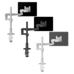 Fellowes Evolve Series Single Monitor Arm w/Desk Clamp & Grommet Mount, Single Fixed Arm - (3 Colors Available) ET11272