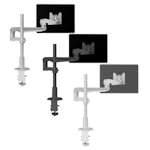 Fellowes Evolve Series Single Monitor Arm w/Desk Clamp & Grommet Mount, Single Fixed + Fixed Arm - (3 Colors Available) ET11273