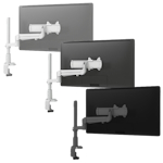 Fellowes Evolve Series Single Monitor Arm w/Desk Clamp & Grommet Mount, Single Motion + Slider Arm - (3 Colors Available) ET11274