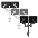 Fellowes Evolve 2 Series Dual Monitor Arm w/Desk Clamp & Grommet Mount, Dual Fixed + Fixed Arm - (3 Colors Available) ET11276