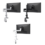 Fellowes Kata EX 1 Series Monitor Arm w/Desk Clamp or Grommet Mount, Single Fixed Arm - (6 Options Available) ET17767