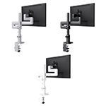 Fellowes Kata EX 1 Series Monitor Arm w/Desk Clamp or Grommet Mount, Single Fixed + Fixed Monitor Arm - (6 Options Available) ET17768