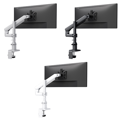  Fellowes Kata EX 1 Series Monitor Arm w/Desk Clamp or Grommet Mount, Single Motion Arm - (6 Options Available)