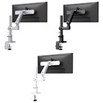 Fellowes Kata EX 1 Series Monitor Arm w/Desk Clamp or Grommet Mount, Single Motion + Slider Arm - (6 Options Available) ET17771