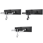 Fellowes Kata EX 2 Series Monitor Arm w/Desk Clamp or Grommet Mount, Dual Fixed + Fixed Arm - (6 Options Available) ET17773