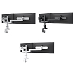 Fellowes Kata EX 2 Series Monitor Arm w/Desk Clamp or Grommet Mount, Dual Fixed + Slider Arm - (6 Options Available) ET17774