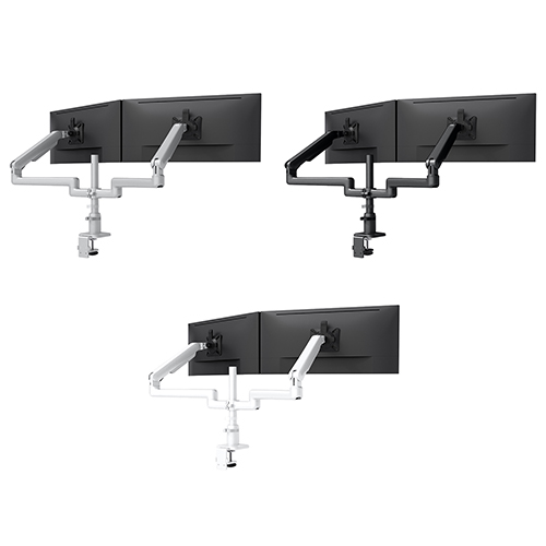  Fellowes Kata EX 2 Series Monitor Arm w/Desk Clamp or Grommet Mount, Dual Fixed + Motion Arm - (6 Options Available) 