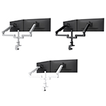 Fellowes Kata EX 2 Series Monitor Arm w/Desk Clamp or Grommet Mount, Dual Fixed + Motion Arm - (6 Options Available) ET17775