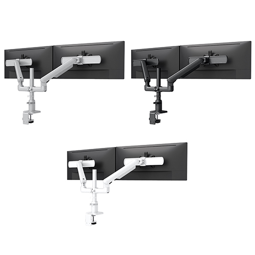  Fellowes Kata EX 2 Series Monitor Arm w/Desk Clamp or Grommet Mount, Dual Motion + Slider Arm - (6 Options Available) 
