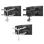 Fellowes Kata EX 4 Series Monitor Arm w/Desk Clamp, Quad Fixed + Fixed Arm - (3 Colors Available) ET17781