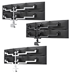 Fellowes Kata EX 6 Series Monitor Arm w/Desk Clamp, Six Fixed + Motion Arm - (3 Colors Available) ET17785