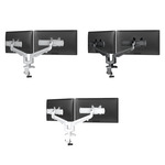 Fellowes Edge 2 Series Dual Monitor Arm w/Desk Clamp & Grommet Mount, Motion + Slider Arm - (3 Colors Available) ET17787