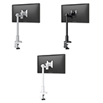Fellowes Evolve Series Single Monitor Arm w/Desk Clamp & Grommet Mount, Single Short Fixed Arm - (3 Colors Available) ET17790