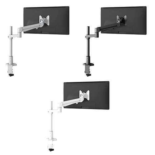  Fellowes Evolve Series Single Monitor Arm w/Desk Clamp &amp; Grommet Mount, Single Motion Arm - (3 Colors Available) 