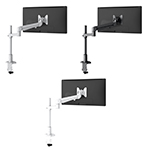 Fellowes Evolve Series Single Monitor Arm w/Desk Clamp & Grommet Mount, Single Motion Arm - (3 Colors Available) ET17792