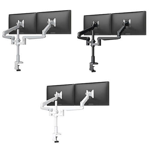  Fellowes Evolve 2 Series Dual Monitor Arm w/Desk Clamp &amp; Grommet Mount, Dual Fixed + Motion Arm - (3 Colors Available) 