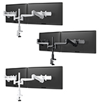 Fellowes Evolve 2 Series Dual Monitor Arm w/Desk Clamp & Grommet Mount, Dual Fixed + Motion+ Slider Arm - (3 Colors Available) ET17795