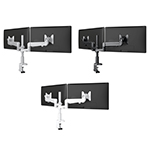 Fellowes Evolve 2 Series Dual Monitor Arm w/Desk Clamp & Grommet Mount, Dual Motion Arm - (3 Colors Available) ET17796