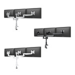 Fellowes Evolve 3 Series Triple Monitor Arm w/DC & GM, Triple Fixed + Fixed Arm - (3 Colors Available) ET17798