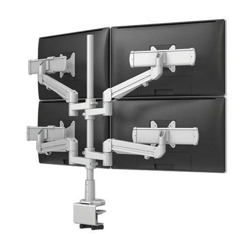  Fellowes Evolve Series Quad Motion + Slider Monitor Arm, Silver - EVOLVE4-MS-V4-SLV