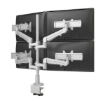 Fellowes Evolve Series Quad Motion + Slider Monitor Arm, Silver - EVOLVE4-MS-V4-SLV ET19629