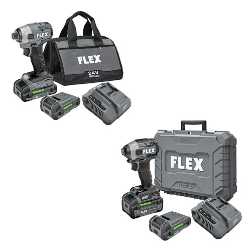 Flex Tools 24V 1/4" Hex Impact Driver Kits - (2 Options Available)