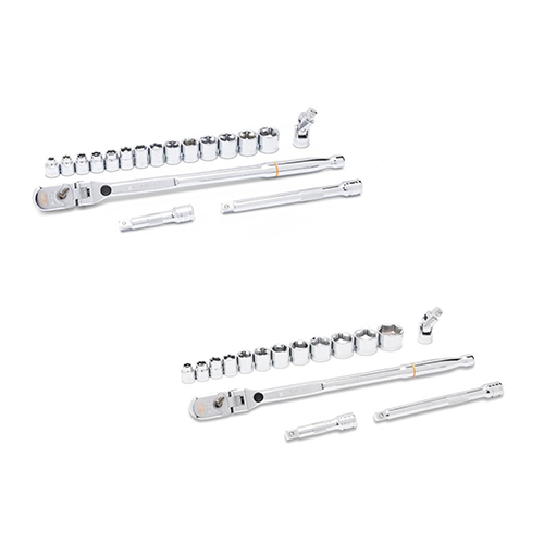  Gearwrench 3/8&quot; Drive 120XP Locking Flex Head Ratchet and 6 Point Stubby Socket Mechanics Tool Sets (Metric/SAE) - (2 Options Available)