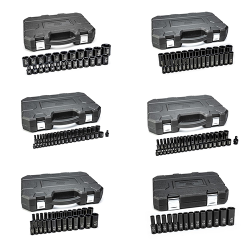  Gearwrench 1/2" Drive 6 Point Standard/Deep Impact Socket Sets (SAE/Metric) - (6 Options Available)