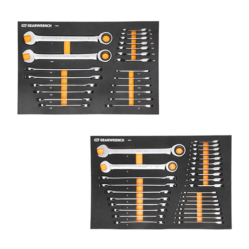  Gearwrench 72-Tooth 12 Point Standard &amp; Stubby Combination Ratcheting Wrench Set with Foam Storage Tray (SAE/Metric) - (2 Options Available)