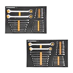 Gearwrench 72-Tooth 12 Point Standard & Stubby Combination Ratcheting Wrench Set with Foam Storage Tray (SAE/Metric) - (2 Options Available) ET17634