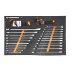 Gearwrench - 44 Piece 90T SAE/Metric Combination Ratcheting Wrench & Long Arm Hex Key Set with Foam Storage Tray - 86528 ET17635