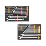 Gearwrench 12 Point Long Pattern Combination Wrench Sets in Foam Storage Tray (Metric/SAE) - (2 Options Available) ET17644