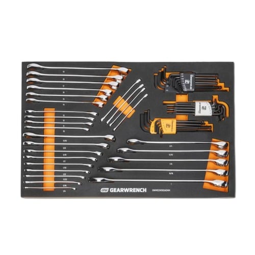 Gearwrench - 59 Piece 6 Point Combination Wrench and Hex Key Set in Foam Storage Tray - GWMSCWS6SAEMM ET17645