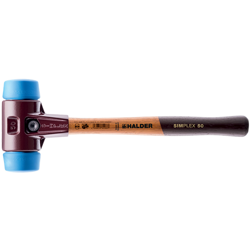 Halder Simplex Soft-Face Mallet with Non-Marring/Cast Iron Housing and Wood Handle - (6 Sizes Available)