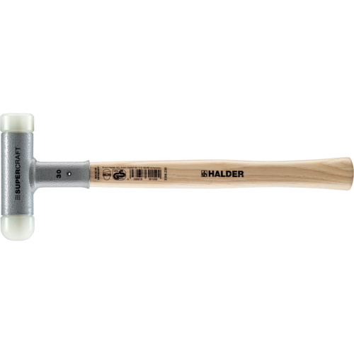 Halder Supercraft Dead Blow, Non-Rebounding Hammer w/ Hickory Handle and Rounded Insert - (3 Sizes Available)