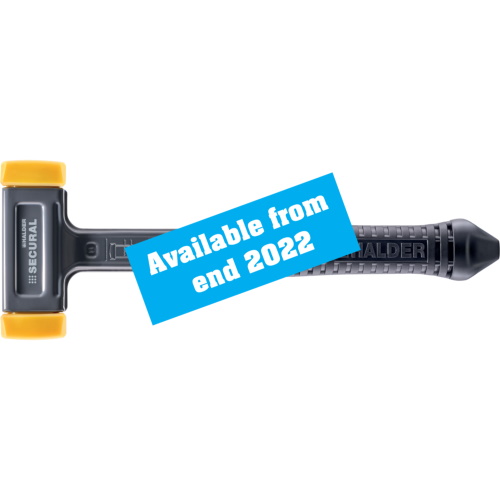Halder Secural Dead Blow Hammer, Polyurethane Face Inserts, Steel Housing &amp; Rubber Grip, w/Special Pointed Handle End - 3380.140
