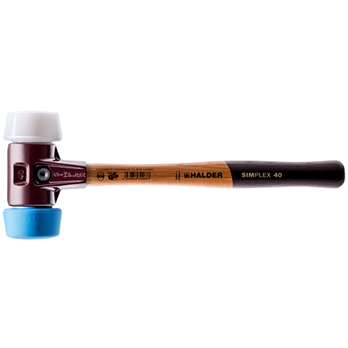  Halder 12.99 in. Simplex Mallet with Oversized Soft Blue Rubber &amp; Superplastic Inserts/Wood Handle (40/50) - 3017.051
