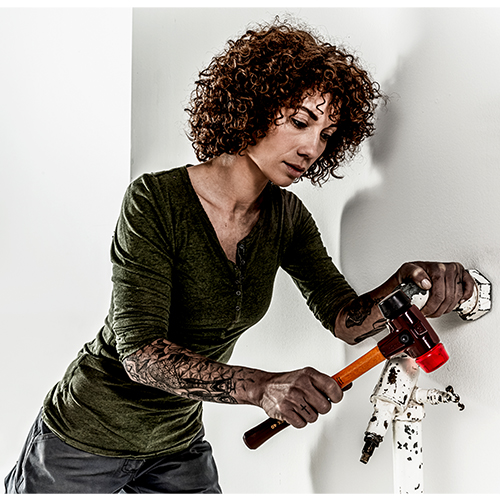 Halder Simplex Mallet with Black Rubber &amp; Red Plastic Inserts/Cast Iron Housing &amp; Wood Handle - (4 Sizes Available)