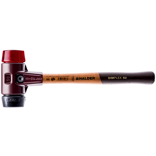  Halder Simplex Mallet with Black Rubber &amp; Red Plastic Inserts/Cast Iron Housing &amp; Wood Handle - (4 Sizes Available)