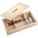 Halder Hand Axe, Full Steel Handle w/Leather Grip in Wooden Gift Box - 3555s001