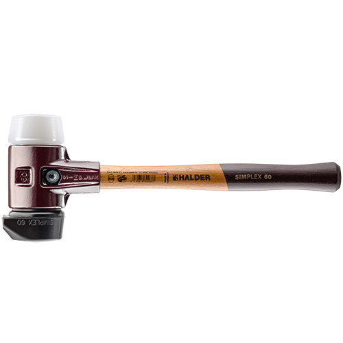  Halder Simplex Mallet with Superplastic &amp; STAND-UP Black Rubber Inserts/Cast Iron Housing &amp; Wood Handle - (3 Sizes Available)