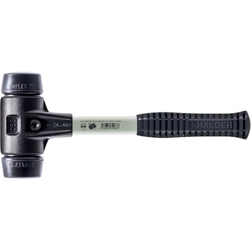 Halder Simplex Mallet w/Black Rubber Insert / Heavy Duty Reinforced Housing &amp; Fiberglass Handle - (5 Sizes Available) 