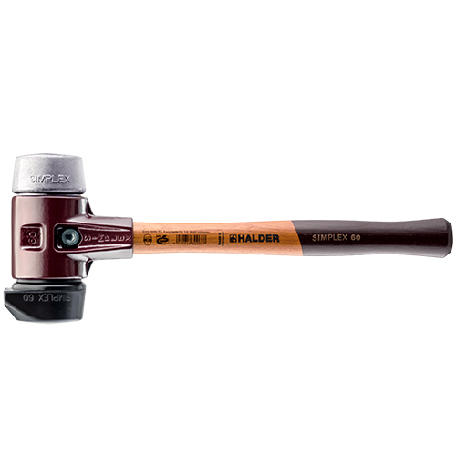  Halder Simplex Mallet with Aluminum &amp; STAND-UP Black Rubber Inserts/Cast Iron Housing &amp; Wood Handle - (3 Sizes Available)
