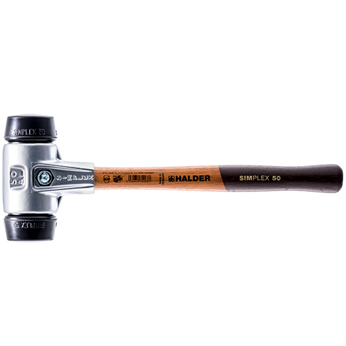  Halder Simplex Mallet with Black Rubber Inserts/Lightweight Aluminum Housing &amp; Wood Handle - (4 Sizes Available)